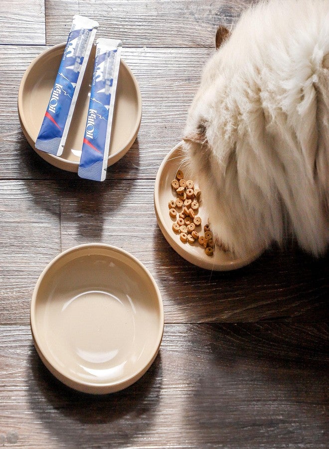 Howise 3 PCS Ceramic Cat Bowls, 5.5 in Pet Food Bowl Cat Dishes for Food and Water, Small Dog Dish(Khaki) - Image 5